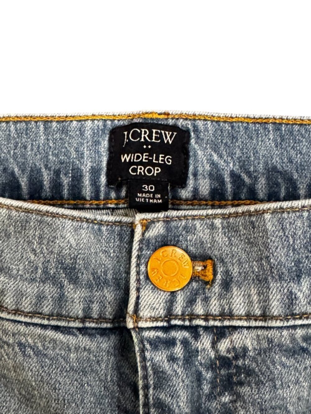 J.Crew Wide Leg Crop Jeans Raw Hem Light Wash Size 30 - Picture 6 of 6